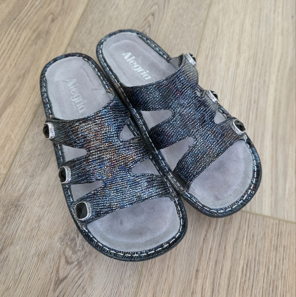 LIKE NEW Alegria Venice Glam Multi-Color Sandals Size 39 US Size 9 Slipon